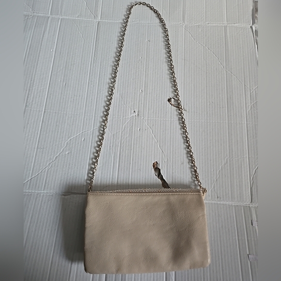 Aldo Chain Strap Handbag Cream Color With Beads - Picture 2 of 16